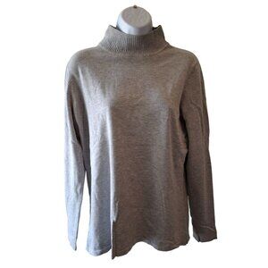A La Carte Mock Neck Long Sleeve Pullover Sweater Womens XL Gray
